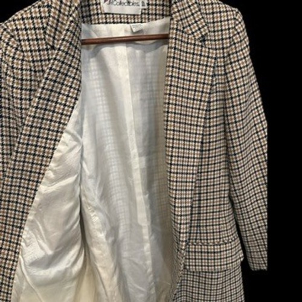 JH Collectibles 90's Vintage 100% Wool Houndstooth‎ Blazer 8P Dark Academia - Picture 4 of 8